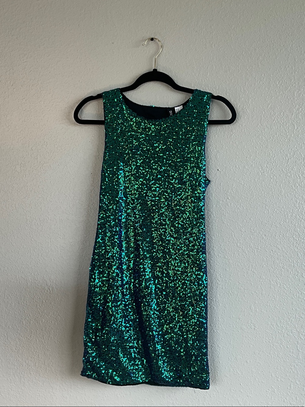 Blue/green beaded mini
